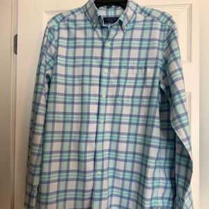 Vineyard Vines Teal and Navy Plaid Shirt